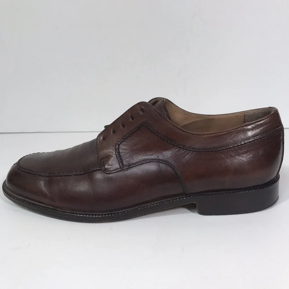 Bostonian Florentine Dress Shoes Men 8.5 M Brown Leather Apron Toe Made in Italy